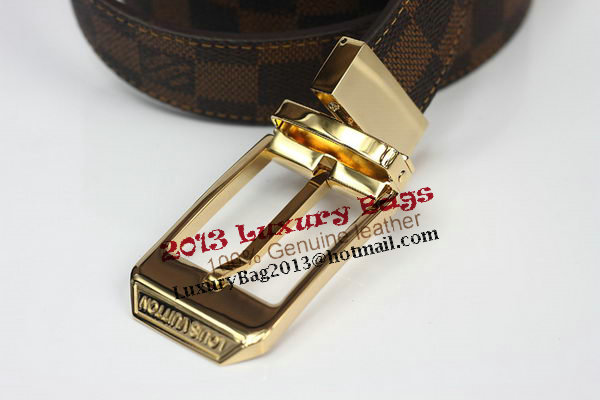 Louis Vuitton Damier Ebene Canvas Belt LV2063 Louis Vuitton Damier Ebene Canvas Belt LV2063
