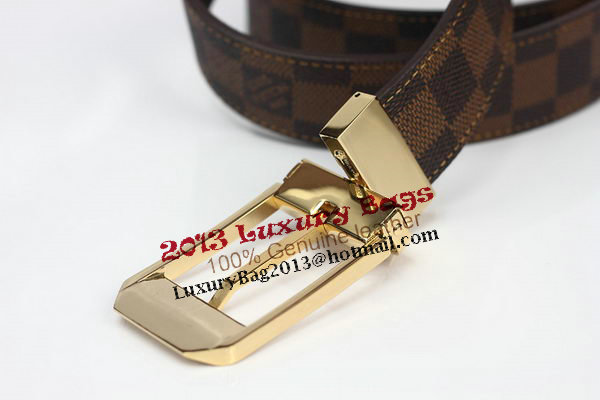 Louis Vuitton Damier Ebene Canvas Belt LV2063 Louis Vuitton Damier Ebene Canvas Belt LV2063