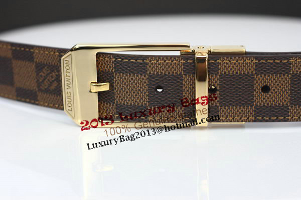Louis Vuitton Damier Ebene Canvas Belt LV2063 Louis Vuitton Damier Ebene Canvas Belt LV2063