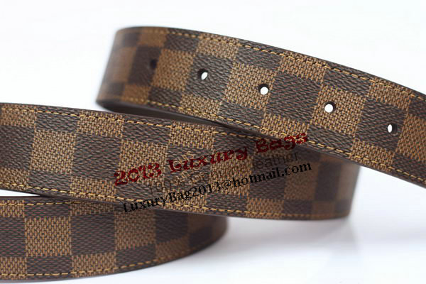 Louis Vuitton Damier Ebene Canvas Belt LV2063 Louis Vuitton Damier Ebene Canvas Belt LV2063