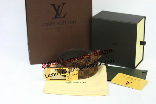 Louis Vuitton Damier Ebene Canvas Belt LV2063 Louis Vuitton Damier Ebene Canvas Belt LV2063