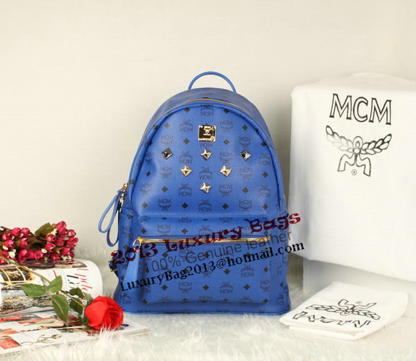 MCM Stark Backpack Jumbo in Calf Leather 8006 Blue MCM Stark Backpack Jumbo in Calf Leather 8006 Blue