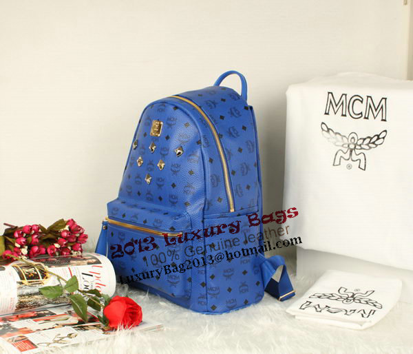 MCM Stark Backpack Jumbo in Calf Leather 8006 Blue MCM Stark Backpack Jumbo in Calf Leather 8006 Blue