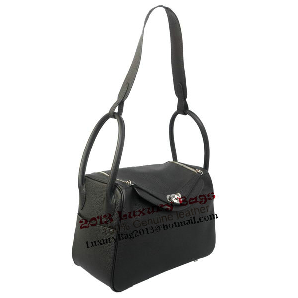 Hermes Lindy 30CM Havanne Shoulder Bag Black Hermes Lindy 30CM Havanne Shoulder Bag Black