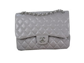 Chanel Classic Flap Bag 1113 Gray Original Cannage Pattern Leather Silver Chanel Classic Flap Bag 1113 Gray Original Cannage Pattern Leather Silver