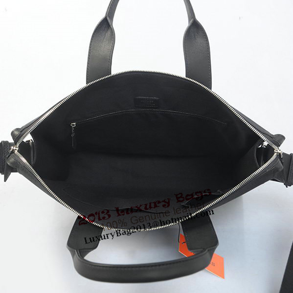 Hermes Mens Briefcase Canvas & Leather H1705D Black Hermes Mens Briefcase Canvas & Leather H1705D Black