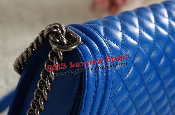 Chanel Boy Flap Shoulder Bag in Blue Original Leather Silver Chanel Boy Flap Shoulder Bag in Blue Original Leather Silver