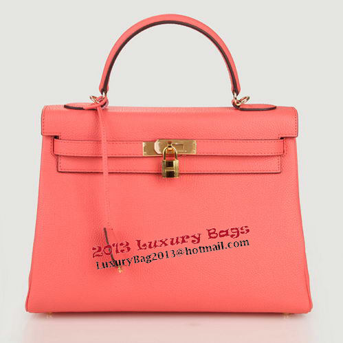 Hermes Kelly 32cm Shoulder Bag Pink Original Leather K32 Gold Hermes Kelly 32cm Shoulder Bag Pink Original Leather K32 Gold