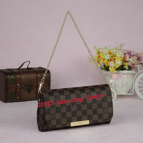 Louis Vuitton N41276 Damier Ebene Canvas Favorite PM Shoulder Bag Louis Vuitton N41276 Damier Ebene Canvas Favorite PM Shoulder Bag