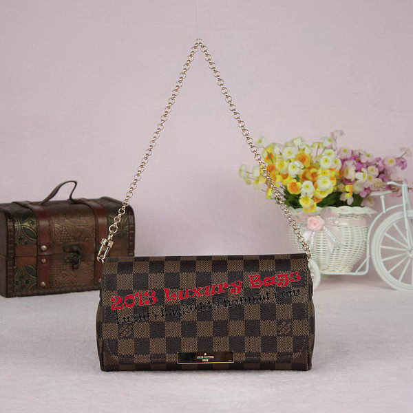 Louis Vuitton N41276 Damier Ebene Canvas Favorite PM Shoulder Bag Louis Vuitton N41276 Damier Ebene Canvas Favorite PM Shoulder Bag