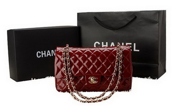 Chanel Classic Flap Bag Patent Leather CHA1113 Burgundy Chanel Classic Flap Bag Patent Leather CHA1113 Burgundy