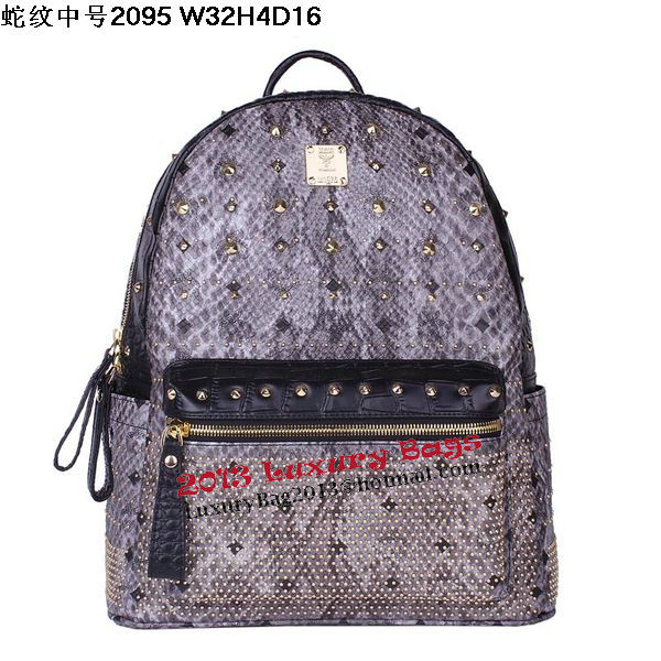 MCM Armour Medium Backpack Snake Leather MC2095 Grey MCM Armour Medium Backpack Snake Leather MC2095 Grey