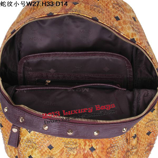 MCM Armour Small Backpack Snake Leather MC2095S Wheat MCM Armour Small Backpack Snake Leather MC2095S Wheat