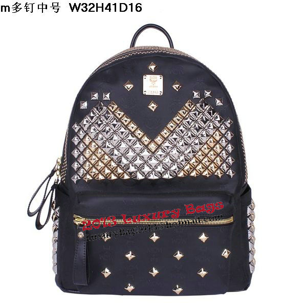 MCM Medium Stark Front Studs Backpack MC4237 Black MCM Medium Stark Front Studs Backpack MC4237 Black