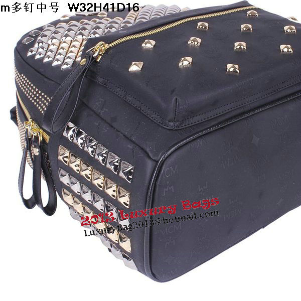 MCM Medium Stark Front Studs Backpack MC4237 Black MCM Medium Stark Front Studs Backpack MC4237 Black