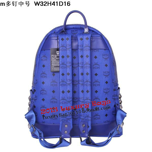 MCM Medium Stark Front Studs Backpack MC4237 Blue MCM Medium Stark Front Studs Backpack MC4237 Blue