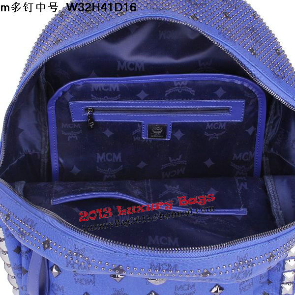 MCM Medium Stark Front Studs Backpack MC4237 Blue MCM Medium Stark Front Studs Backpack MC4237 Blue