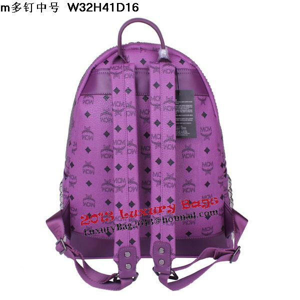MCM Medium Stark Front Studs Backpack MC4237 Purple MCM Medium Stark Front Studs Backpack MC4237 Purple
