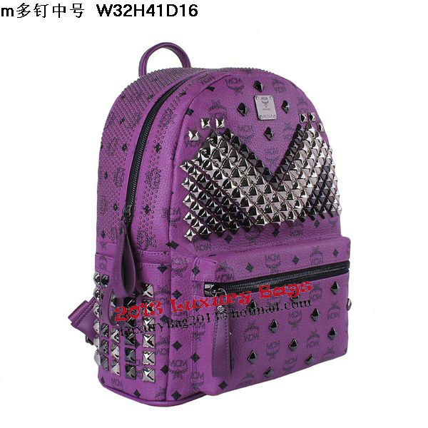 MCM Medium Stark Front Studs Backpack MC4237 Purple MCM Medium Stark Front Studs Backpack MC4237 Purple