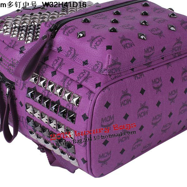 MCM Medium Stark Front Studs Backpack MC4237 Purple MCM Medium Stark Front Studs Backpack MC4237 Purple