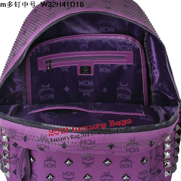 MCM Medium Stark Front Studs Backpack MC4237 Purple MCM Medium Stark Front Studs Backpack MC4237 Purple
