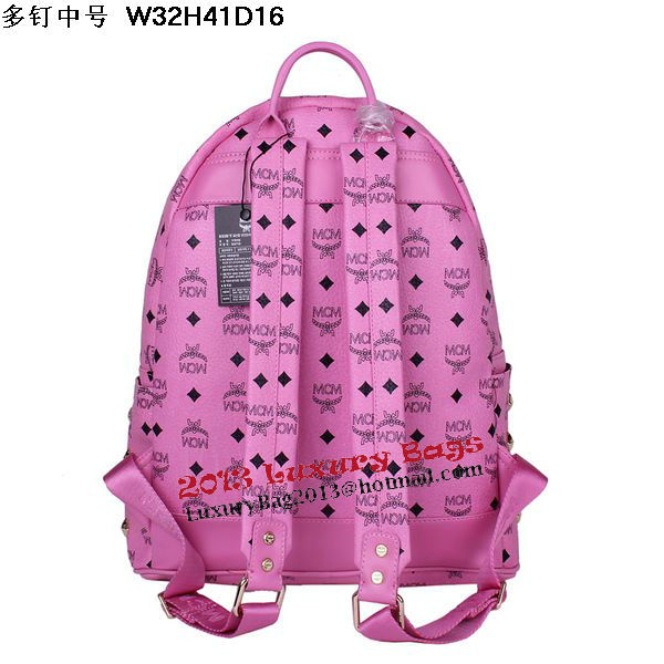 MCM Medium Stark Front Studs Backpack MC4238 Rosy MCM Medium Stark Front Studs Backpack MC4238 Rosy