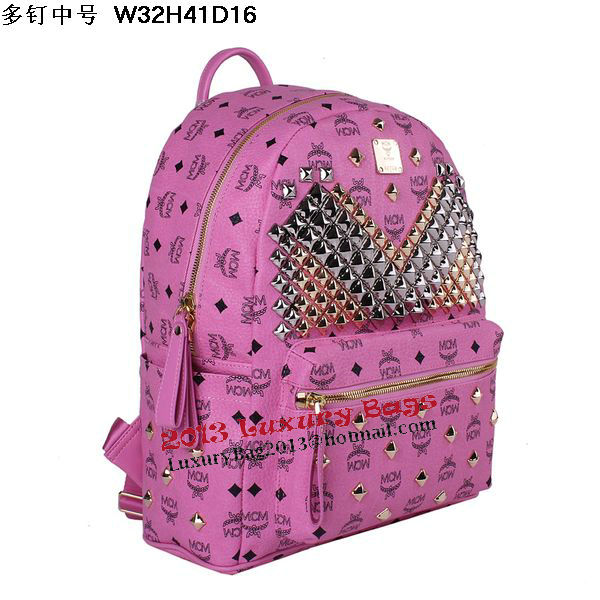 MCM Medium Stark Front Studs Backpack MC4238 Rosy MCM Medium Stark Front Studs Backpack MC4238 Rosy