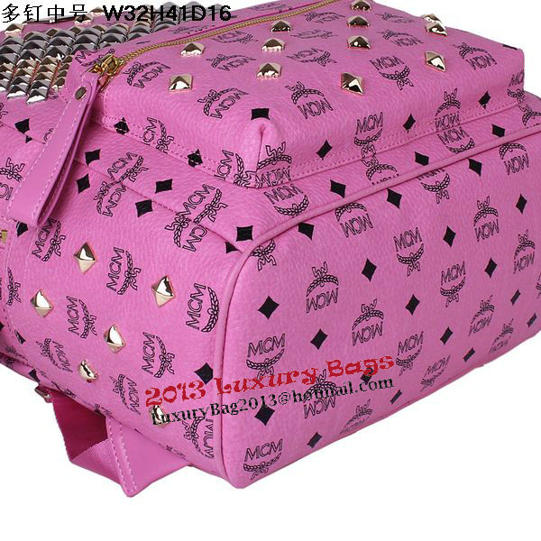 MCM Medium Stark Front Studs Backpack MC4238 Rosy MCM Medium Stark Front Studs Backpack MC4238 Rosy