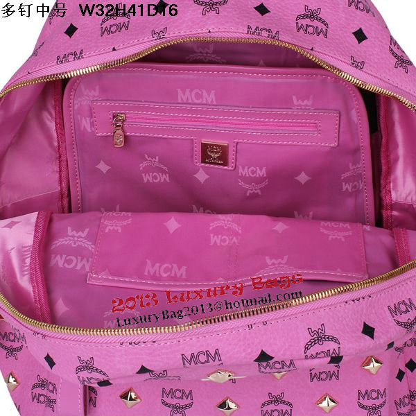 MCM Medium Stark Front Studs Backpack MC4238 Rosy MCM Medium Stark Front Studs Backpack MC4238 Rosy