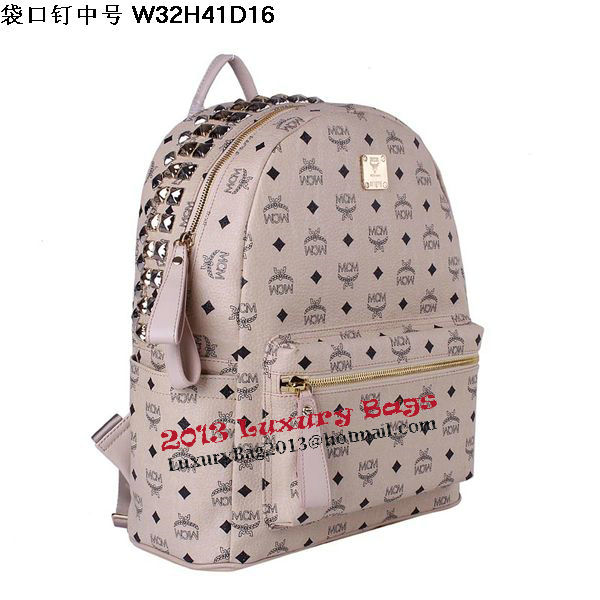 MCM Medium Top Studs Backpack MC4232 Beige