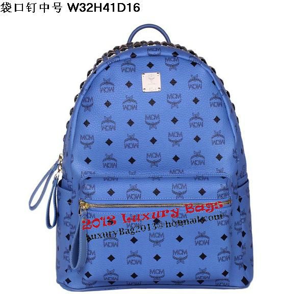 MCM Medium Top Studs Backpack MC4232 Blue MCM Medium Top Studs Backpack MC4232 Blue