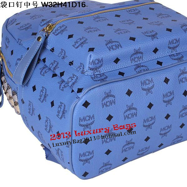 MCM Medium Top Studs Backpack MC4232 Blue MCM Medium Top Studs Backpack MC4232 Blue
