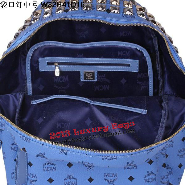MCM Medium Top Studs Backpack MC4232 Blue MCM Medium Top Studs Backpack MC4232 Blue