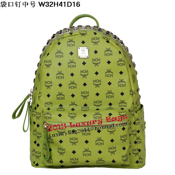 MCM Medium Top Studs Backpack MC4232 Green MCM Medium Top Studs Backpack MC4232 Green
