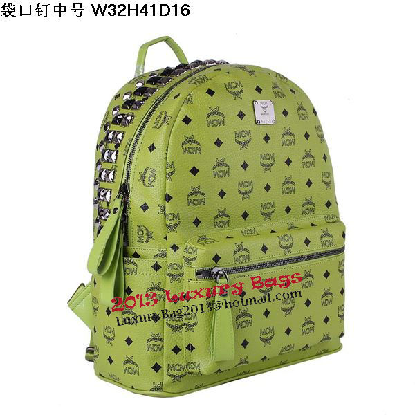 MCM Medium Top Studs Backpack MC4232 Green MCM Medium Top Studs Backpack MC4232 Green