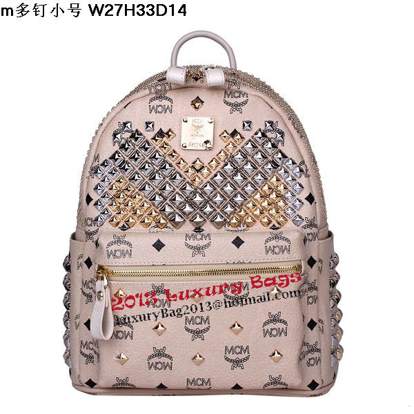 MCM Small Stark Front Studs Backpack MC4237S Beige MCM Small Stark Front Studs Backpack MC4237S Beige