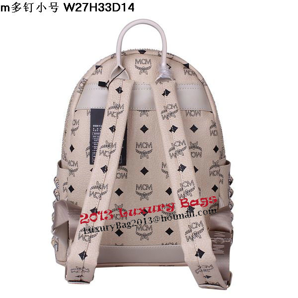 MCM Small Stark Front Studs Backpack MC4237S Beige MCM Small Stark Front Studs Backpack MC4237S Beige