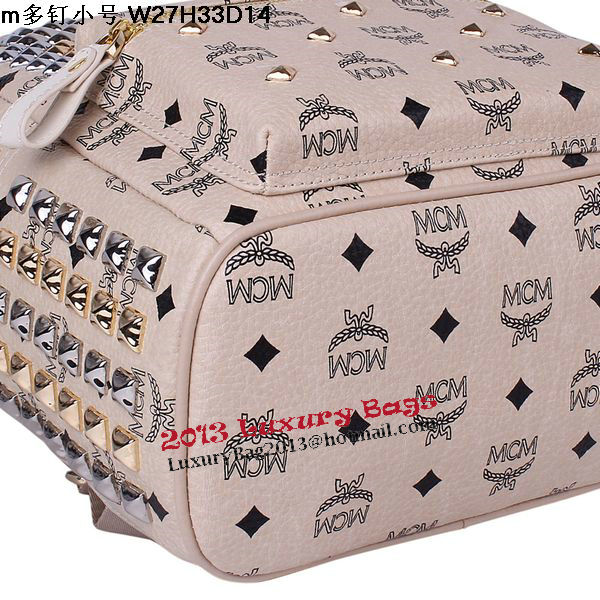 MCM Small Stark Front Studs Backpack MC4237S Beige MCM Small Stark Front Studs Backpack MC4237S Beige