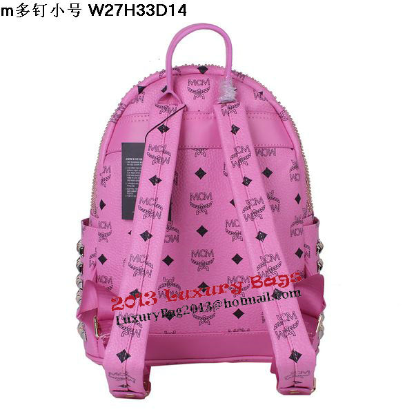 MCM Small Stark Front Studs Backpack MC4237S Rosy MCM Small Stark Front Studs Backpack MC4237S Rosy