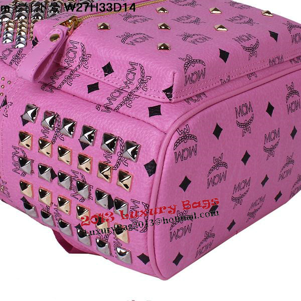 MCM Small Stark Front Studs Backpack MC4237S Rosy MCM Small Stark Front Studs Backpack MC4237S Rosy