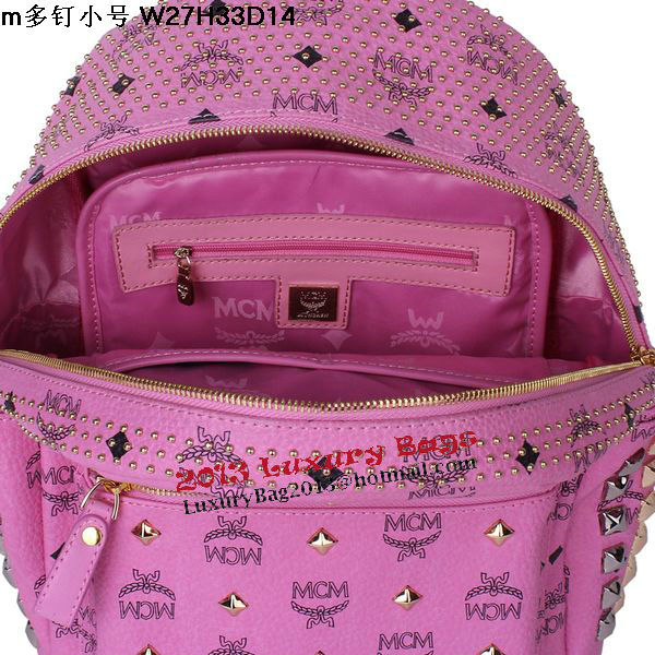 MCM Small Stark Front Studs Backpack MC4237S Rosy MCM Small Stark Front Studs Backpack MC4237S Rosy