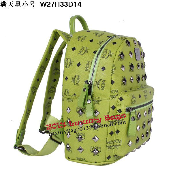 MCM Stark Studded Small Backpack MC2089S Green MCM Stark Studded Small Backpack MC2089S Green