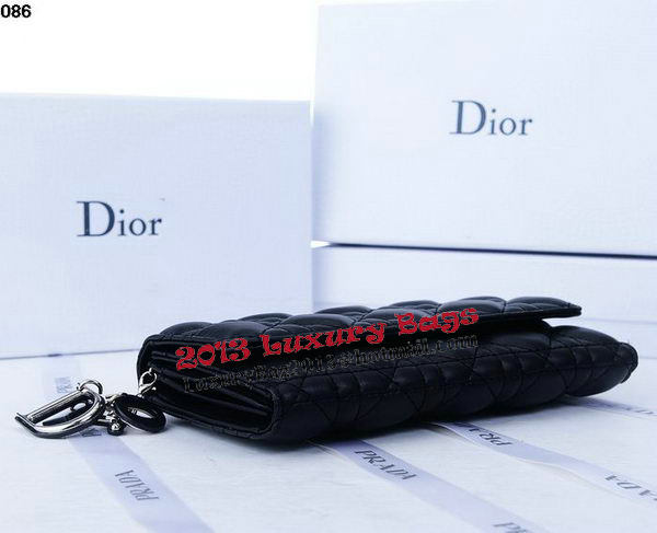 Dior Bi-Flod Wallet in Lambskin Leahter CD086 Black Dior Bi-Flod Wallet in Lambskin Leahter CD086 Black