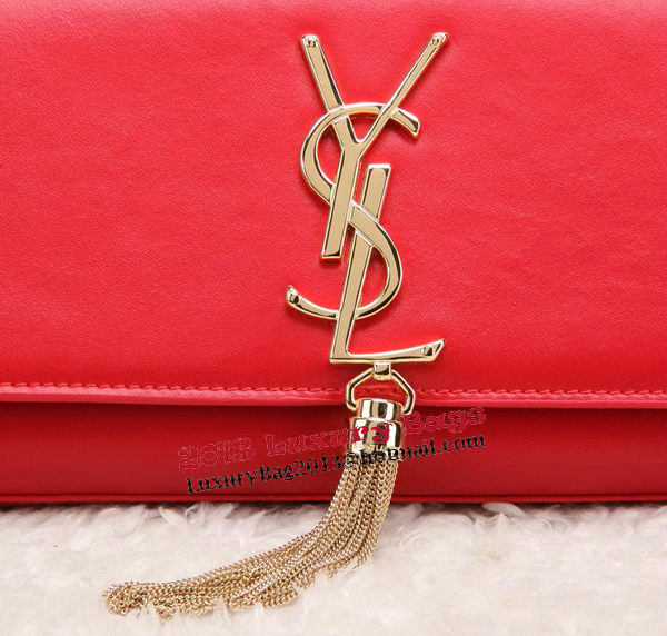 YSL Classic Monogramme Tassel Smooth Leather Clutch Bag Y8908 Red YSL Classic Monogramme Tassel Smooth Leather Clutch Bag Y8908 Red