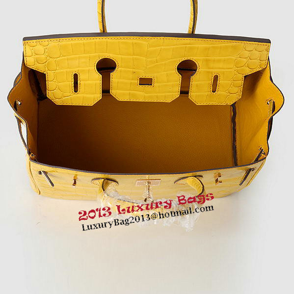 Hermes Birkin 30CM Tote Bags Yellow Iridescent Croco Leather Gold Hermes Birkin 30CM Tote Bags Yellow Iridescent Croco Leather Gold