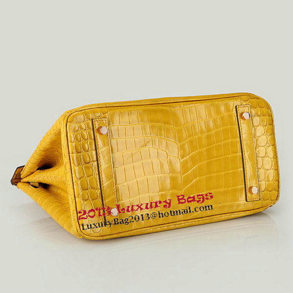 Hermes Birkin 30CM Tote Bags Yellow Iridescent Croco Leather Gold Hermes Birkin 30CM Tote Bags Yellow Iridescent Croco Leather Gold