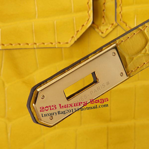 Hermes Birkin 30CM Tote Bags Yellow Iridescent Croco Leather Gold Hermes Birkin 30CM Tote Bags Yellow Iridescent Croco Leather Gold