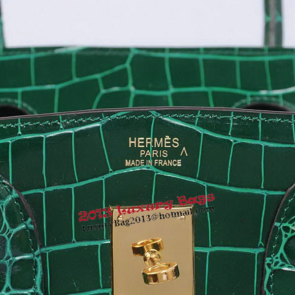 Hermes Birkin 35CM Tote Bag Green Iridescent Croco Leather Gold