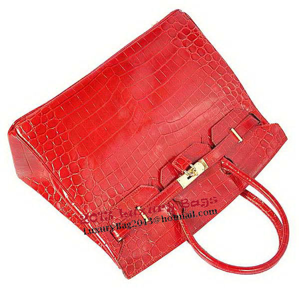 Hermes Birkin 35CM Tote Bag Red Iridescent Croco Leather Gold Hermes Birkin 35CM Tote Bag Red Iridescent Croco Leather Gold