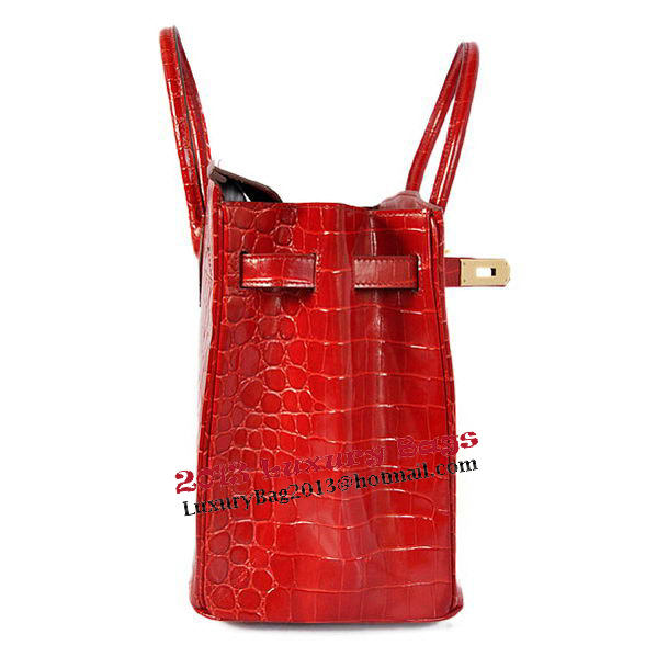 Hermes Birkin 35CM Tote Bag Red Iridescent Croco Leather Gold Hermes Birkin 35CM Tote Bag Red Iridescent Croco Leather Gold